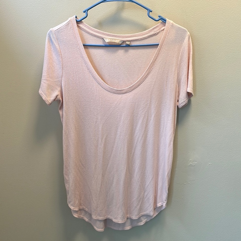 Athleta Pink Lightweight Workout women’s top size small